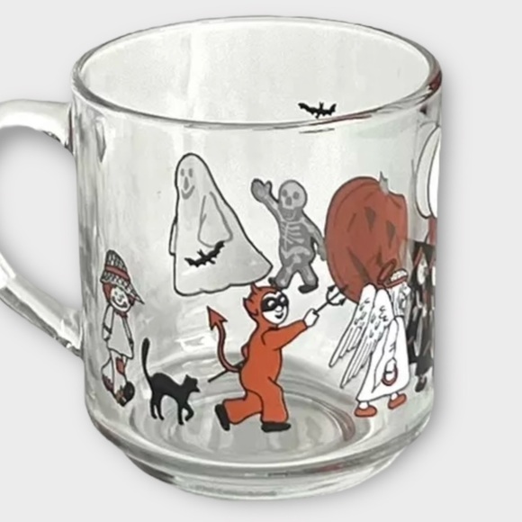 Vintage Halloween Parade Luminarc Clear Glass 8oz Mig - Picture 2 of 7